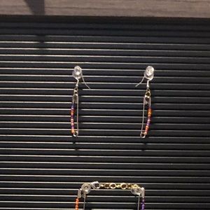 Three piece handmade earrings and necklace set